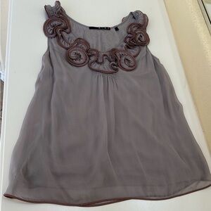 New Elegant Gray Lined Sleeveless Top. Size M.